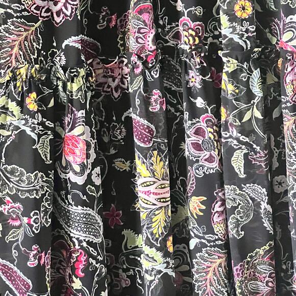 Cinq A Sept Rika Black Paisley Floral Long Sleeve Dress Size 6 - Picture 4 of 9